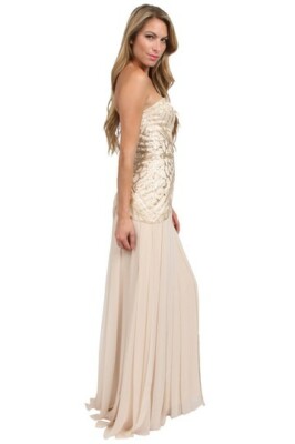 sue wong bridesmaid dresses Sue Wong - Ornate V-Cut Back Dress N4216 2 / Platinum