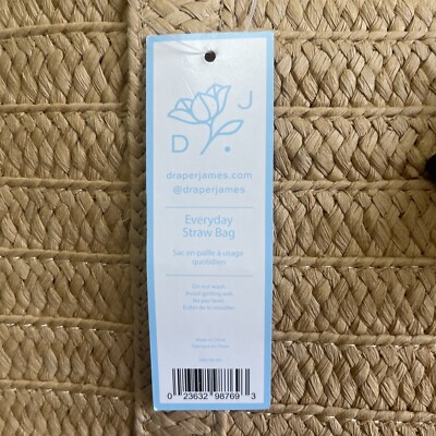 Draper James Everyday Straw Bag Tote Blue Scarf | eBay