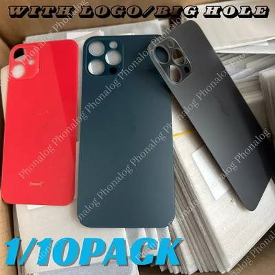 1/10 Lot Replacement Rear Back Glass Big Hole For iPhone 15 14 13 12 11 XR XS 8
