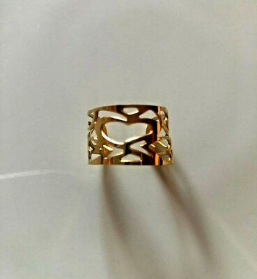 ANILLO CORAZON ACERO QUIRURGICO ORO DORADO AJUSTABLE JOYA ALTA CALIDAD Y DISEÑO