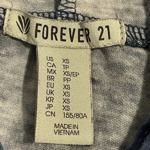 Forever 21 Hoodie Women XS Blue Pullover Sweatshirt Lightweight Casual Logo - Picture 3 of 9