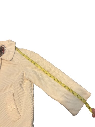 Women’s Maurices CREAM Waffle Short Lined Pea Coat XL Large Buttons Pockets NWOT - Picture 8 of 11