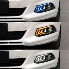 LED Day Running Lights For 2013-2016 Ford Fusion Front Fog Light Bumper Lamp 