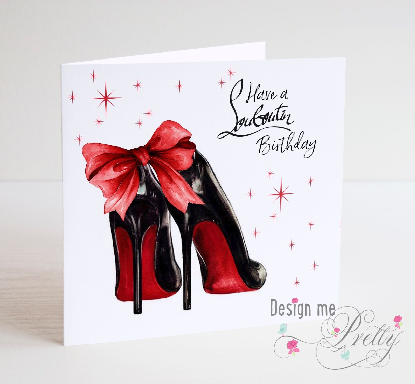 Cinderella Quote Louboutin Leopard Shoes Card