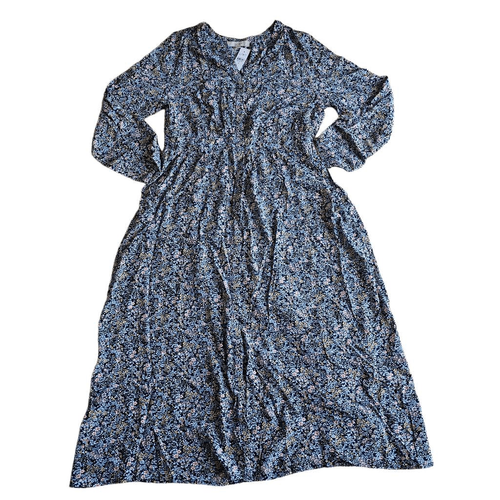 Loft Damen Gr. 12 Mehrfarbig Blumenmuster Langarm Boho Maxikleid - Bild 3 von 8