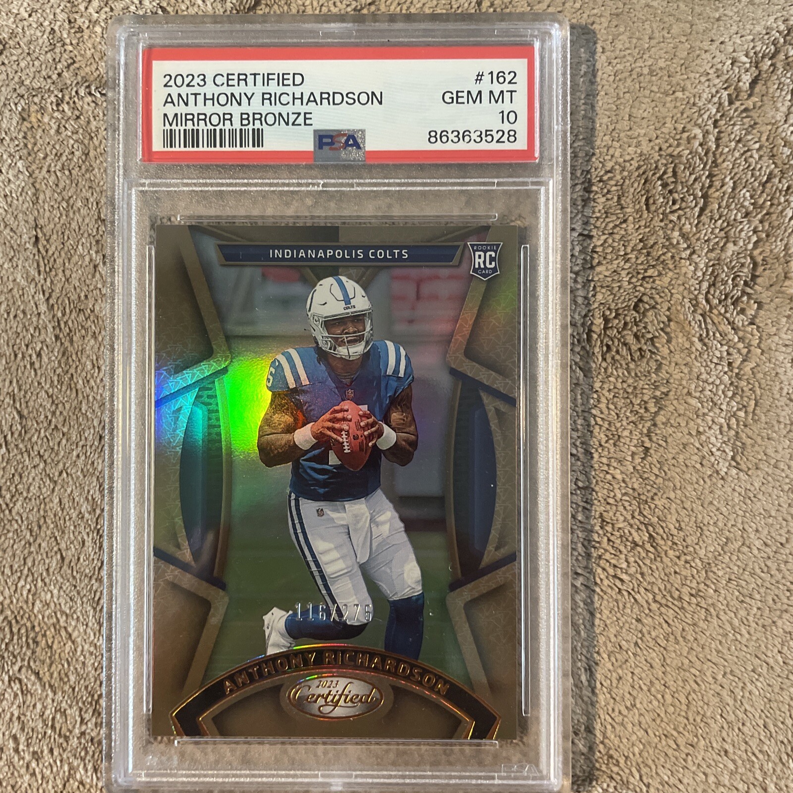2023 Panini Certified - Rookies Mirror Bronze #162 Anthony Richardson /275 (RC)