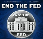 2025 - End the Fed -  1 oz 999 Fine Silver Shield Round Proof MINIMINTAGE