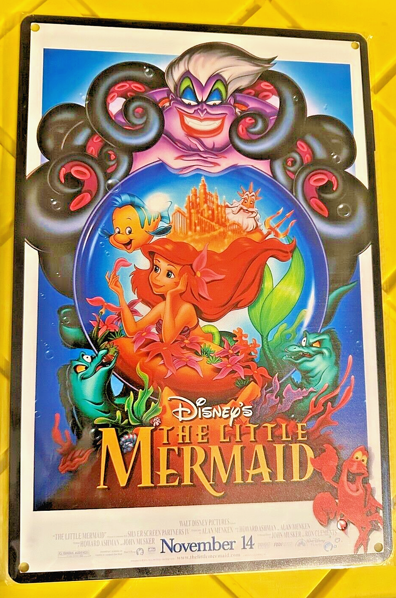 Little Mermaid Movie Poster Tin Sign Logo Movie Theater Poster