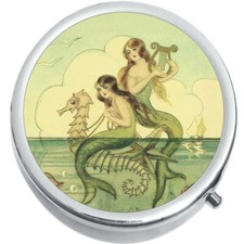 Mermaids Seahorse Medicine Vitamin Pill Box