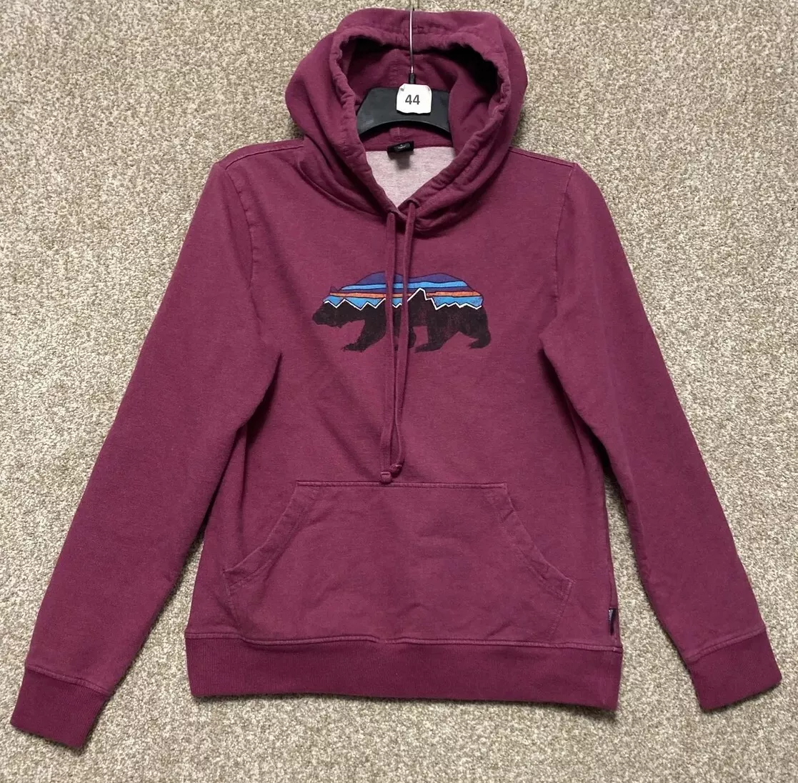 Patagonia Womens Purple Fitz Roy Bear Pullover Hoodie Hoody