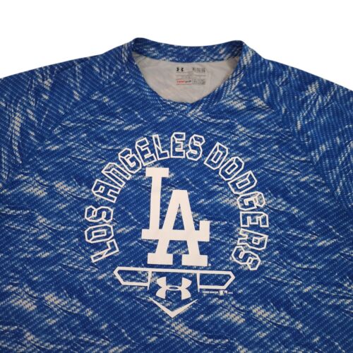 Under Armour LA Los Angeles Dodgers Performance T Shirt Mens XL Trippy Blue MLB - Picture 3 of 12