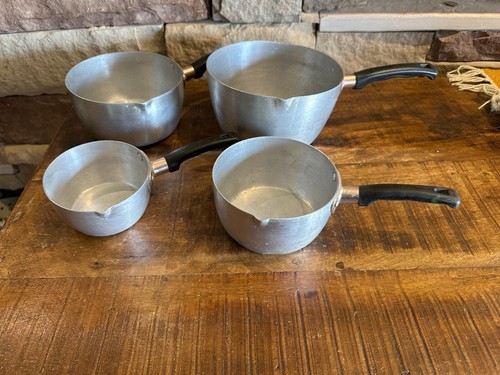 Juego de 4 cacerolas/ollas de aluminio marca Alpine Steel Masters vintage hechas en Italia - Imagen 3 de 10