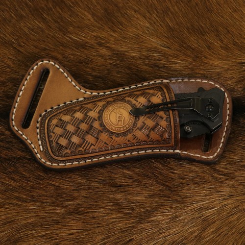 TOURBON Vintage Cuero Hoja Plegable Cuchillo Funda Cinturón Cuchillos de Bolsillo Funda EE. UU. - Imagen 22 de 24