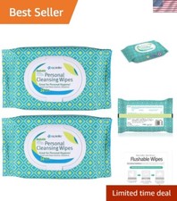 Travel-Sized Aloe Vera Infused Cleansing Wipes  Sensitive Skin Approved 2 Pack
