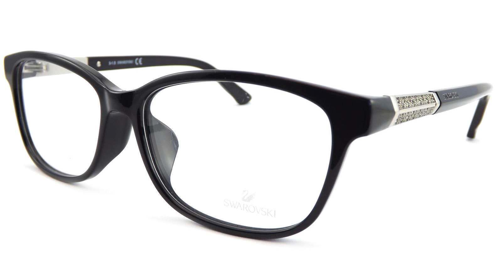 SWAROVSKI +2.75 Reading Glasses FUTURE Shiny Black/ Silver 56mm SK5143 001