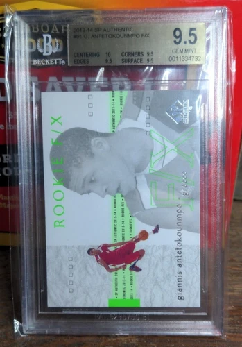2013-14 SP Authentic #91 Giannis Antetokounmpo  FX BGS 9.5 True Gem Mint Plus RC