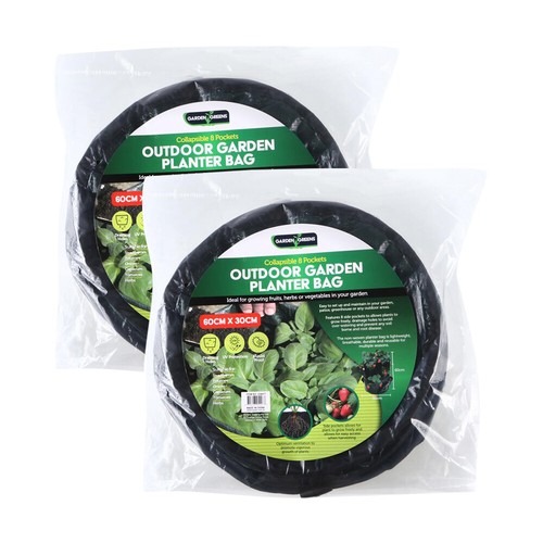 Garden Greens 2Pk Planter Bag Mould Proof UV Resistant Collapsible 8 Pockets - Picture 8 of 12