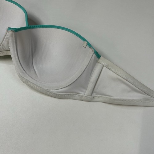 Y2K Victorias Secret 34C Strapless Flirt Bandeau Bikini Top 2DE White Blue #2765 - Picture 8 of 10