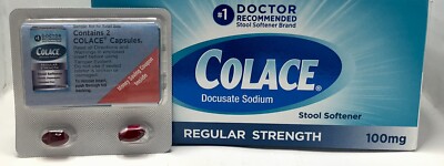 Colace Docusate Sodium Regular Strength Stool Softener Travel Paks Lot X21