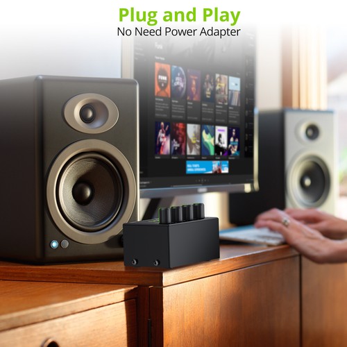 Mini Digital Stereo Audio Mixer 4 Channel RCA Input w/ Separate Volume Control - Picture 7 of 12