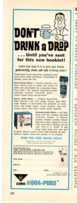 1965 Print Ad  Cuno Aqua-Pure Don't Drink a Drop Until you've sent for this book