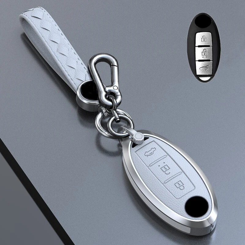 Цинковый сплав кожаный автомобильный брелок чехол для Infiniti для Nissan Almera Sentra - Изображение 4 из 4