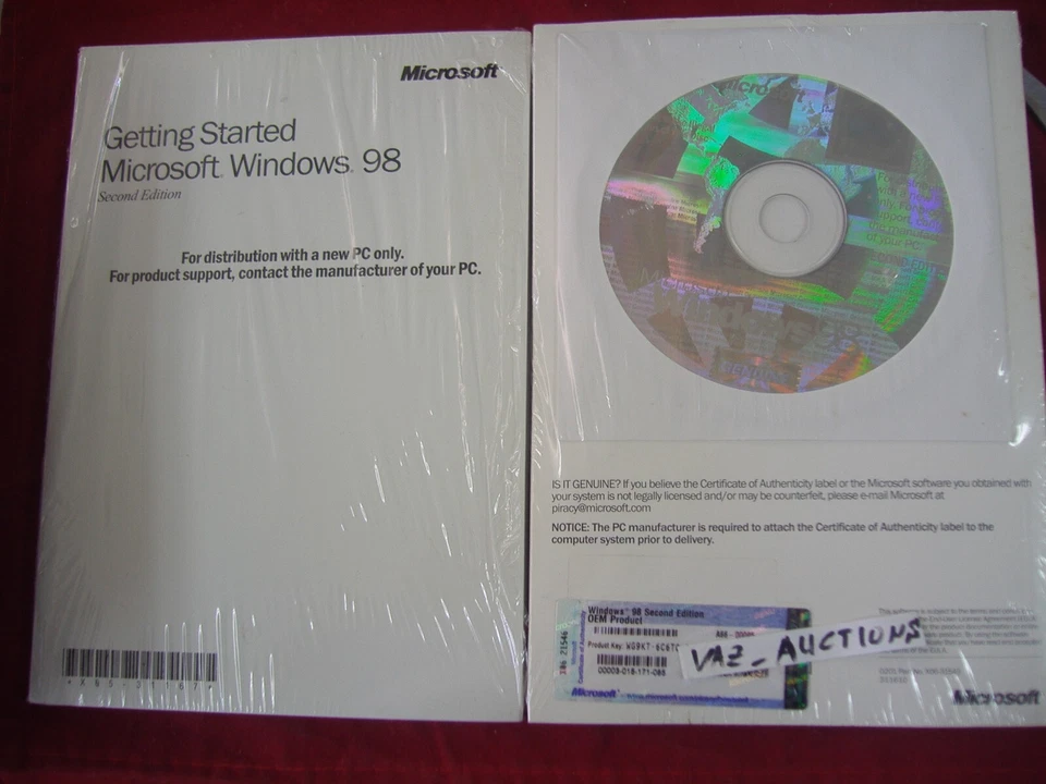 MICROSOFT WINDOWS 98 SECOND EDITION FULL OPERATING SYSTEM WIN 98 SE =NEW= - Image 3 of 4