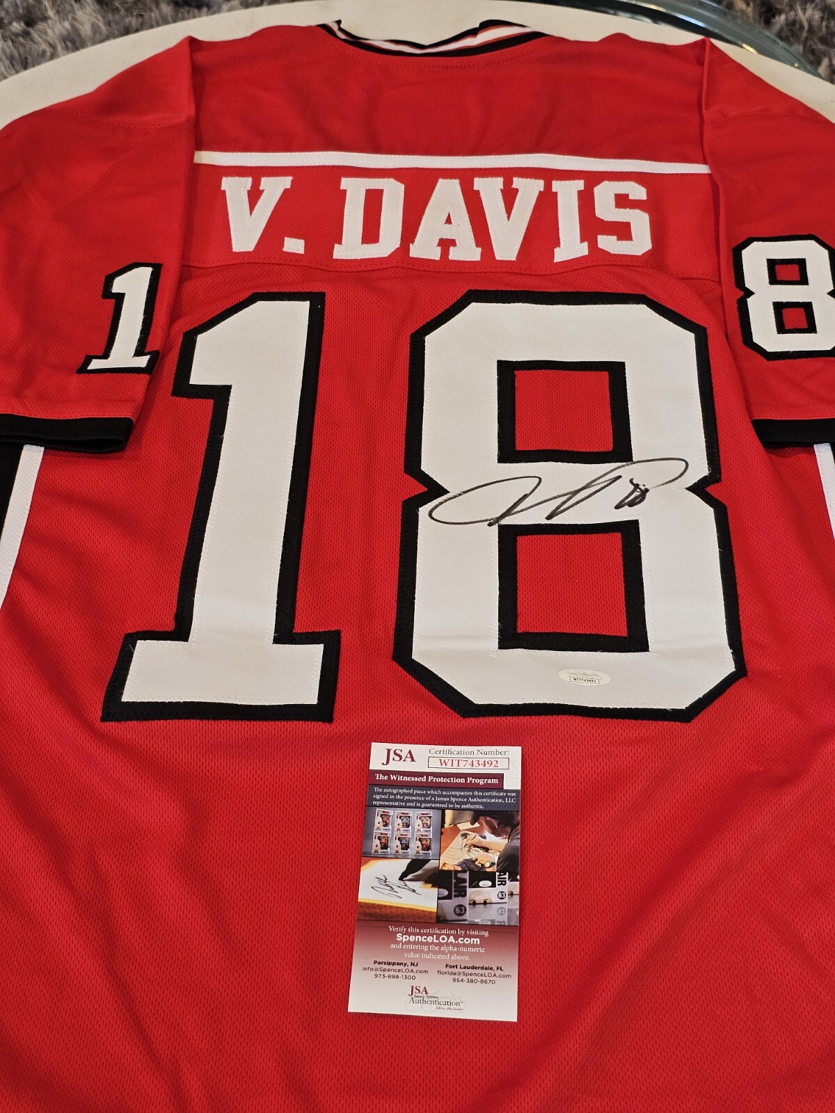Vernon Davis Autographed Signed Maryland Terrapins / Jersey JSA COA Red Custom Jersey 