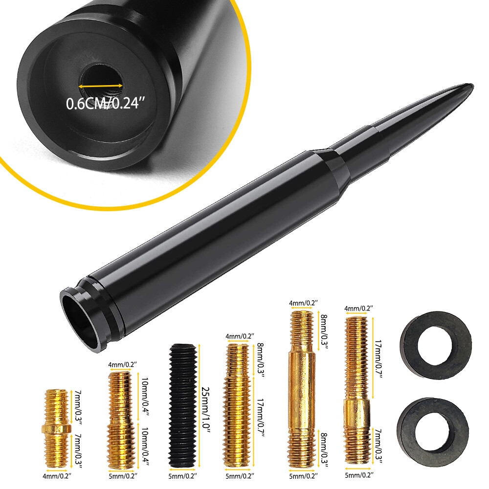 14cm Black Car Screw Radio Short Antenna Screws Kit Accessories Replacment Parts