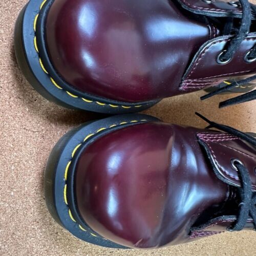 Dr Martens 1460 VEGAN Dark Cherry Red Patent Leather Lace Up Boots Womens Size 9 - Picture 3 of 9