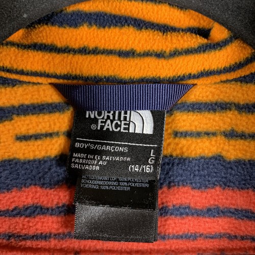 The North Face Youth Fleece Jacket Full Zip Striped Large 14/16 Zip Pockets - Picture 5 of 11