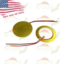 2-pack 27mm Piezoelectric Disk Element Piezo Sound Sensor Pickups with 2" Wires