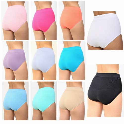 WOMEN SEAMLESS TUMMY SHAPE WEAR SLIMMING BRIEFS KNICKERS LUXURY UNDERWEAR - Picture 6 of 16