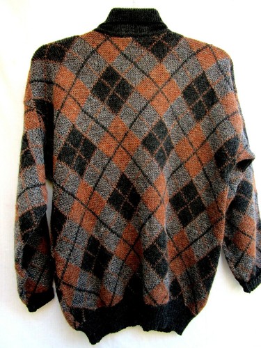 VTG TATTERSALL..SHETLAND WOOL..DIAMOND PLAID..PULLOVER..SWEATER..MEN sz L - Picture 2 of 6