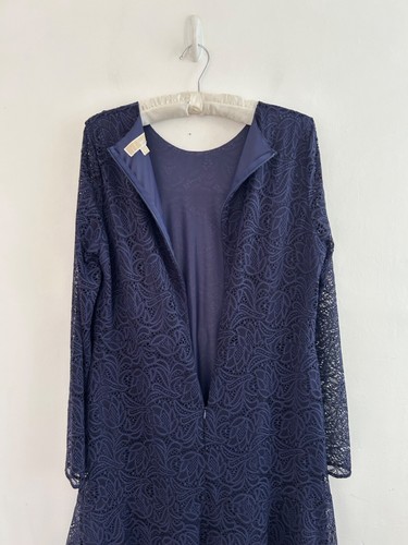 Michael Michael Kors Kleid Damen Marine Spitze Overlay Langarm Kick Flare 14 - Bild 7 von 8