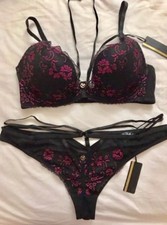 BRAS N THINGS PLAYBOY LUMIA BRA + BRAZILIAN SETS RRP $114.98 SIZE 12DD/12
