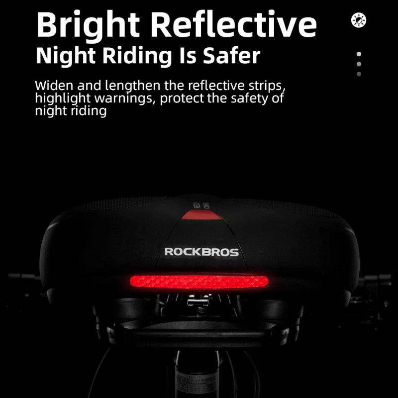 Asiento de bicicleta ROCKBROS cómodo sillín de bicicleta bicicleta de montaña suave ancho cojín de asiento de bicicleta Foto 2 de 4