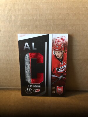 2013-14 Panini Prime Dual Rookie Class '14 Jerseys Prime Elias Lindholm 21/25