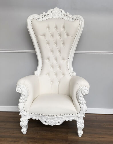Throne ChairIn French WhiteWedding ChairWhite Faux Leather