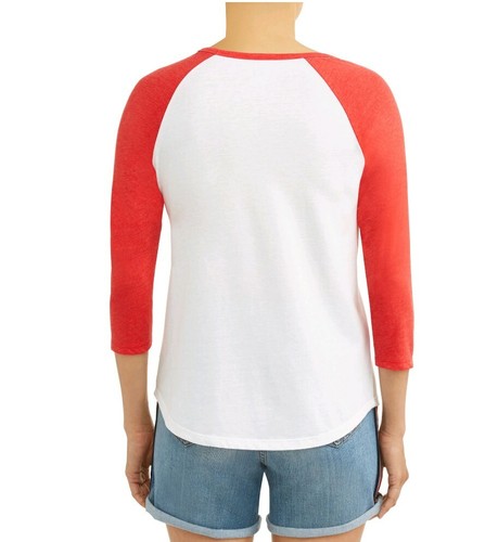 Women's SMALL T-Shirt Ellen DeGeneres EV1 Striped Ombre Heart Baseball NWT - Picture 3 of 4