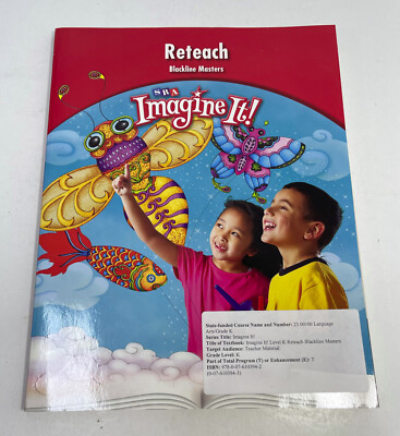 SRA Imagine It! RETEACH - Blackline Masters, Teacher Material - Grade K