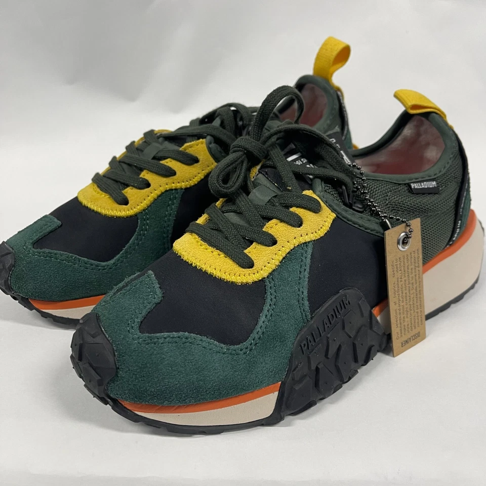 Zapatillas deportivas Palladium Troop Runner para mujer 7 negras verdes bajas Trail Urban Foto 3 de 4