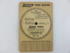 Lufkin Rule Tools TIME SAVER Tap Thread Drill Decimal Equivalents Made In USA