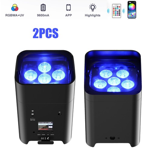 Battery Powered Uplights Wireless Par Can Light 6x18W RGBWA+UV DJ Stage Wedding - Picture 16 of 21