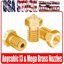 10x Brass Nozzles Hotend, Anycubic  Mega Pro, Anycubic Mega-zero, Mega S, 1.75mm