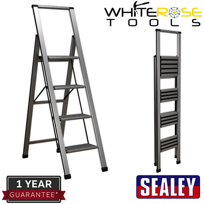 Sealey Klappstufenleiter Aluminium Profi 4-Stufen 150kg Kapazität