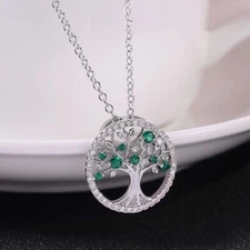  Wishing Tree Women Green Stone High Quality Pendent Necklace  with gift box