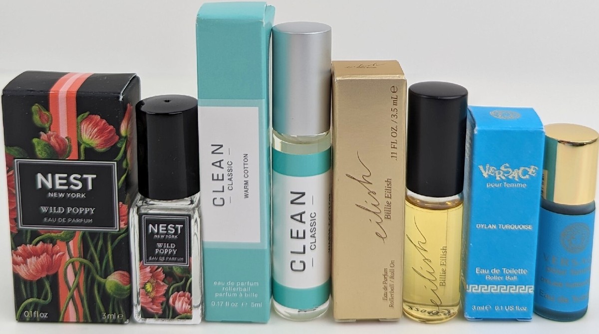 Designer Perfume Travel Rollerball 4pc. Lot: Nest, Clean, Billie