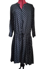Vintage Uniqlo size S Celia Birtwell star dress black rayon dropped waist