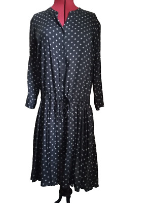 Uniqlo Celia Birtwell star dress size S black rayon dropped waist BNWOT